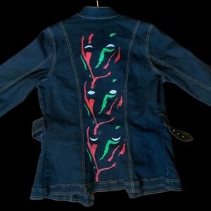 Vintage custom denim painted of the band “A Tribe Called Quest” jacket